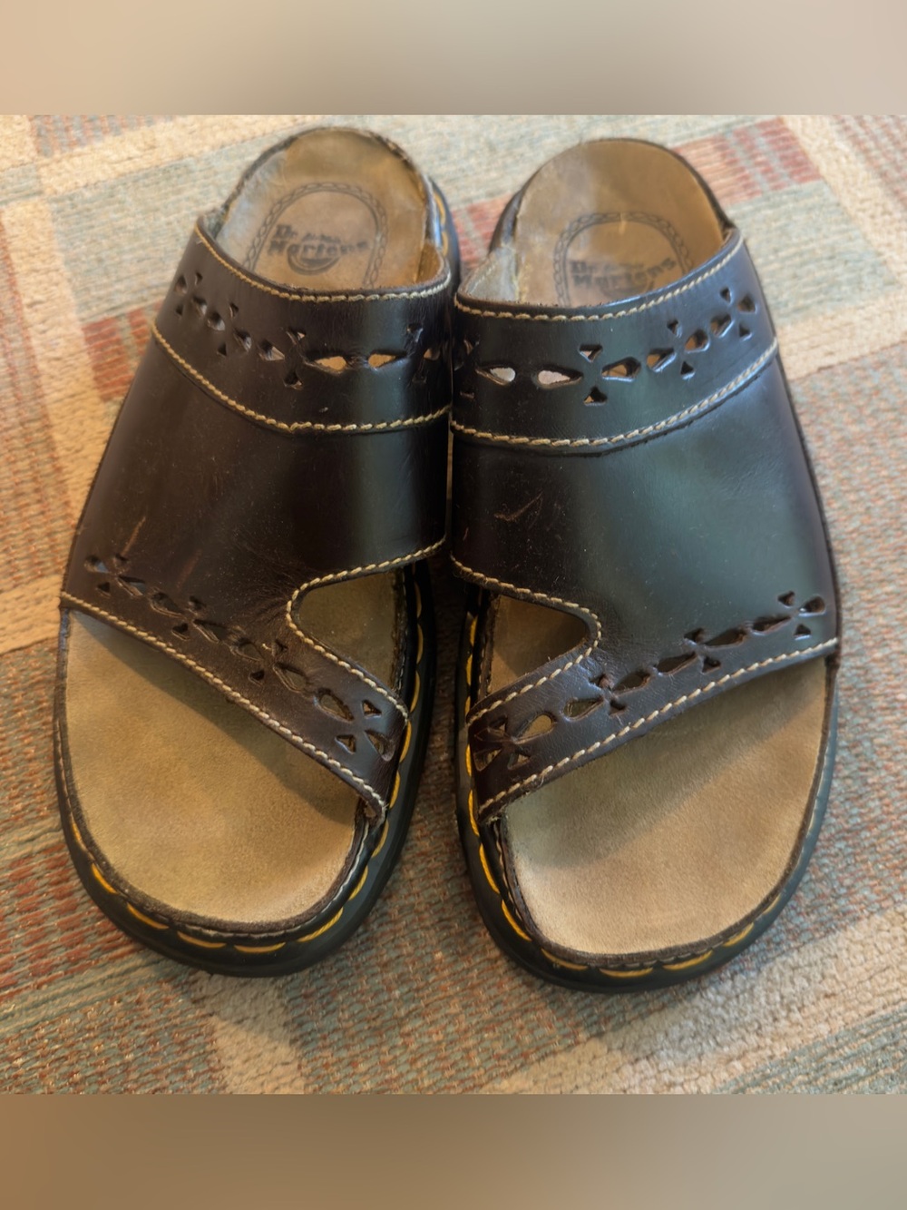 Vintage Dr. Martens Brown Leather Slide Sandals